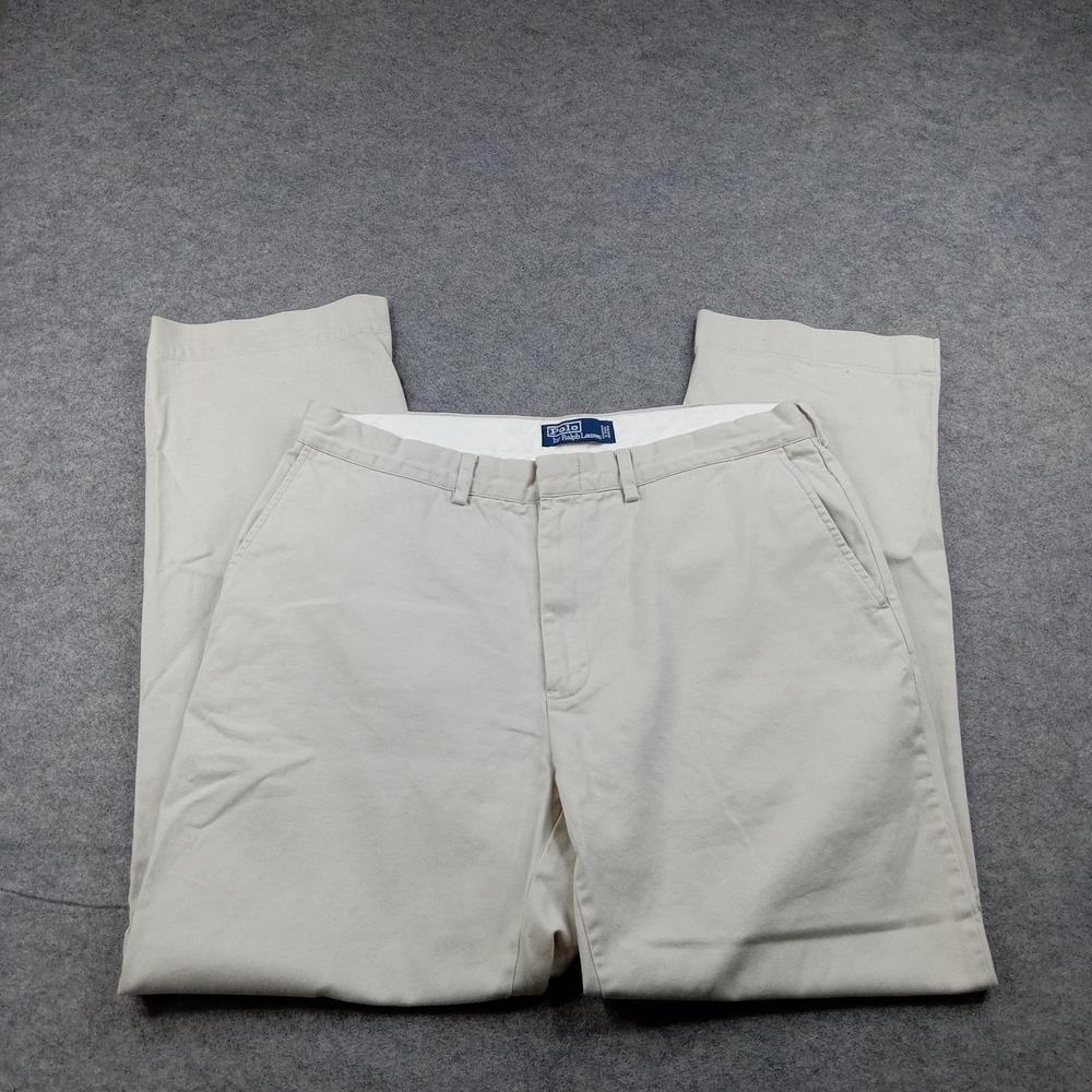 Polo Ralph Lauren Pants Mens 36x31 Dress Chino 100% Cotton Casual‎ Flat Front